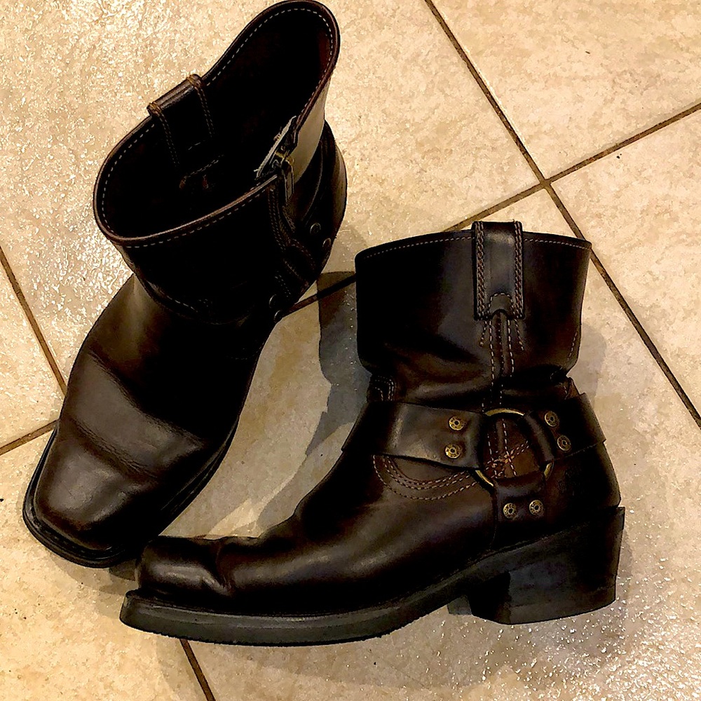 Harley Davidson harness leather motorcycle boots